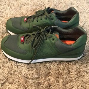 New Balance 574 size 13, Olive green Nylon Finish.